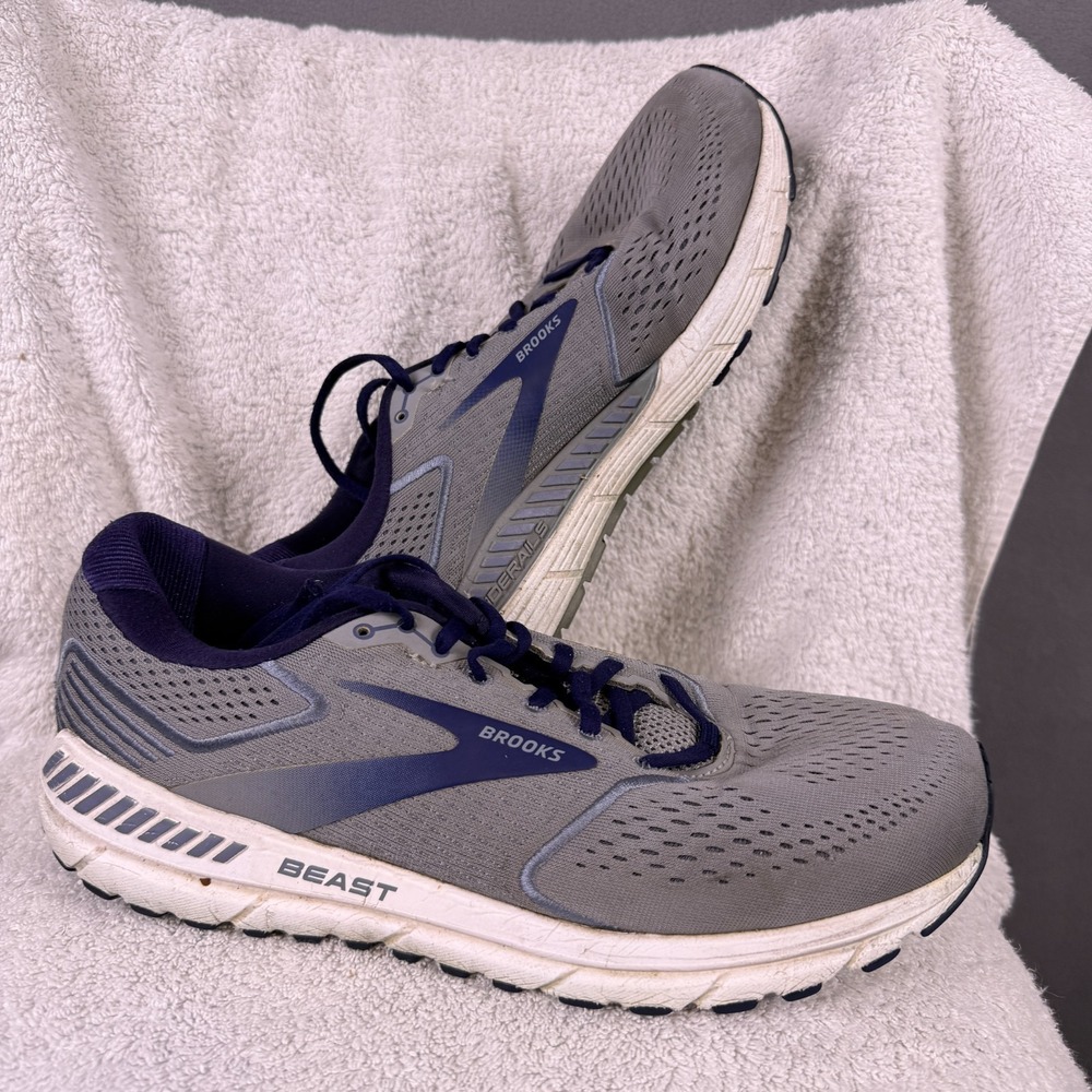 Brooks Beast 20 Men's Shoes Sneakers Size 12 Wide 2E Gray Blue Running EE